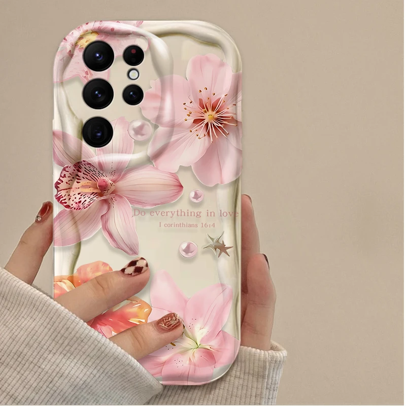 Pink Cherry Blossom Silicone Phone Case
