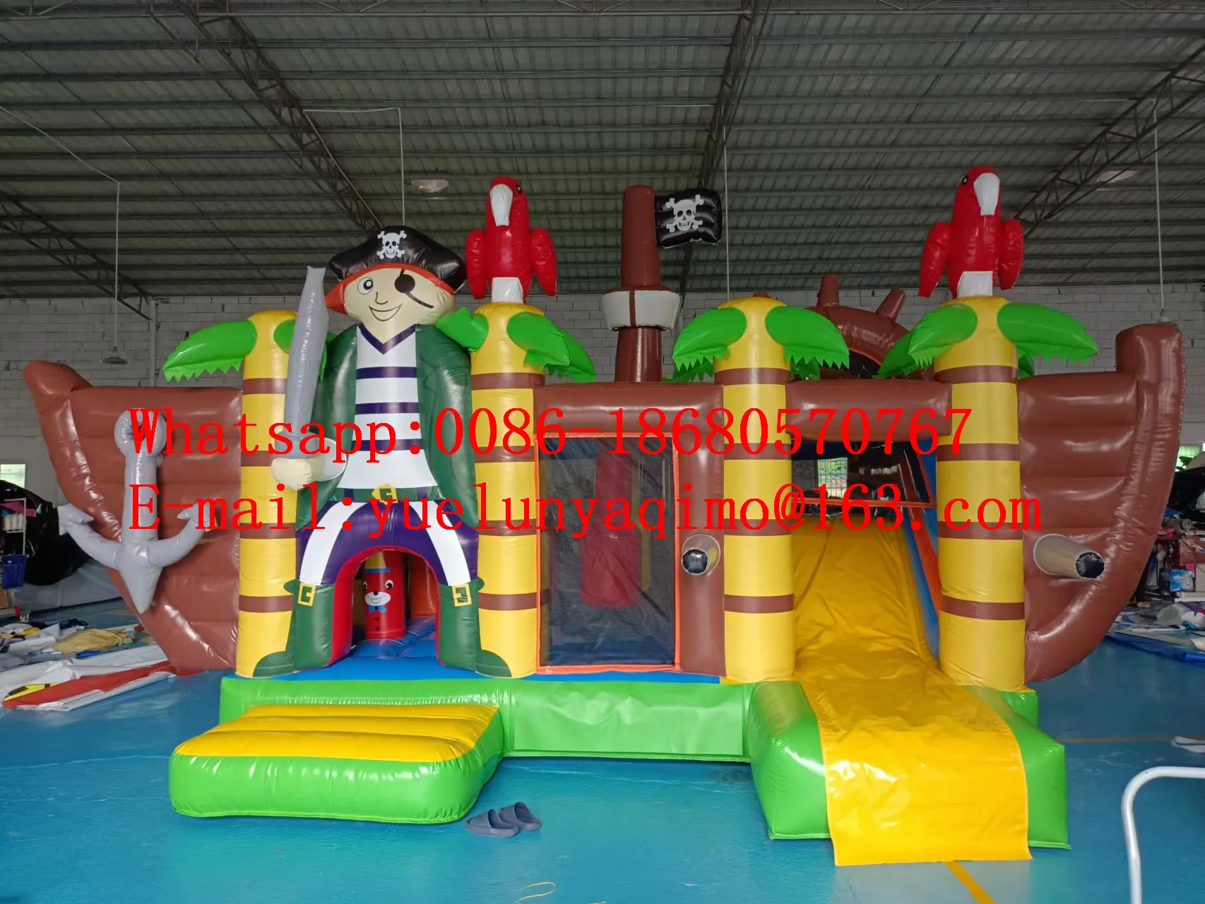 

Manufacturers sell large outdoor pirate theme inflatable slide castle combination trampoline YLY-093