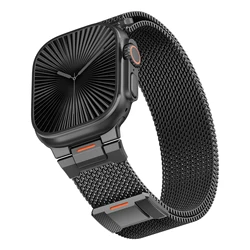 Elegant Milanese Loop Watch Strap - Stainless Steel Mesh Bracelet - S10 42 - 38 40 41mm (Black)