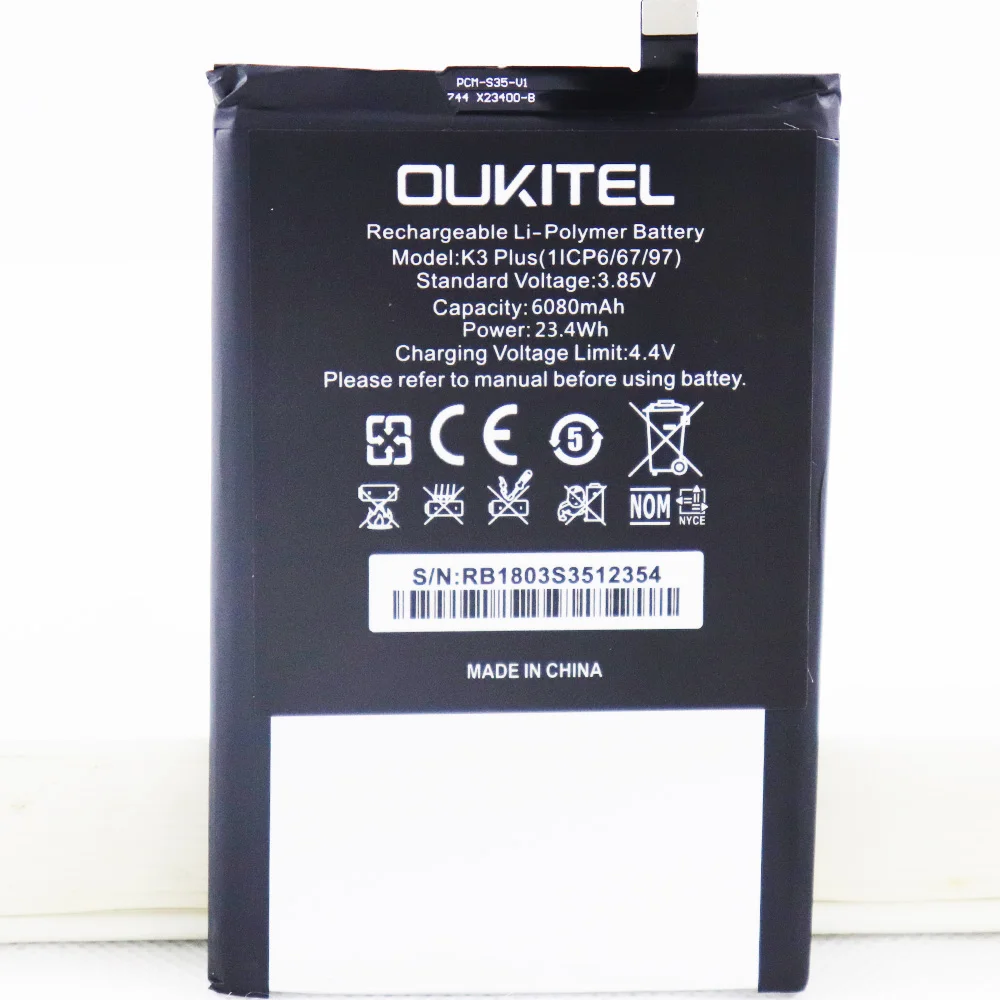 

5pcs 10pcs 20pcs 6080mAh K 3 Plus Battery For Oukitel K3 Plus Mobile Phone