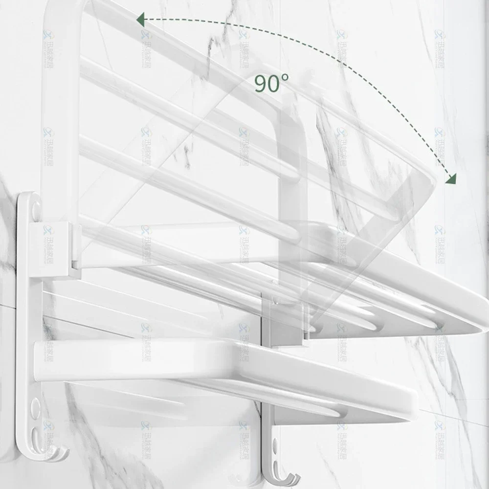 Towel Holder Shower Rack Bathroom Accessories Fold Wall Organizer Hook Hanger Aluminum Storage Shelf storage rack towel rack towel holder