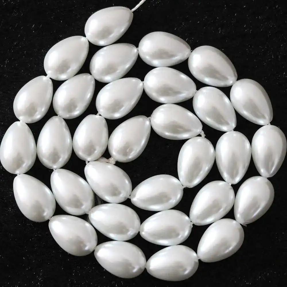 Elegant White Teardrop Pearl Beads for Jewelry Crafting & Design