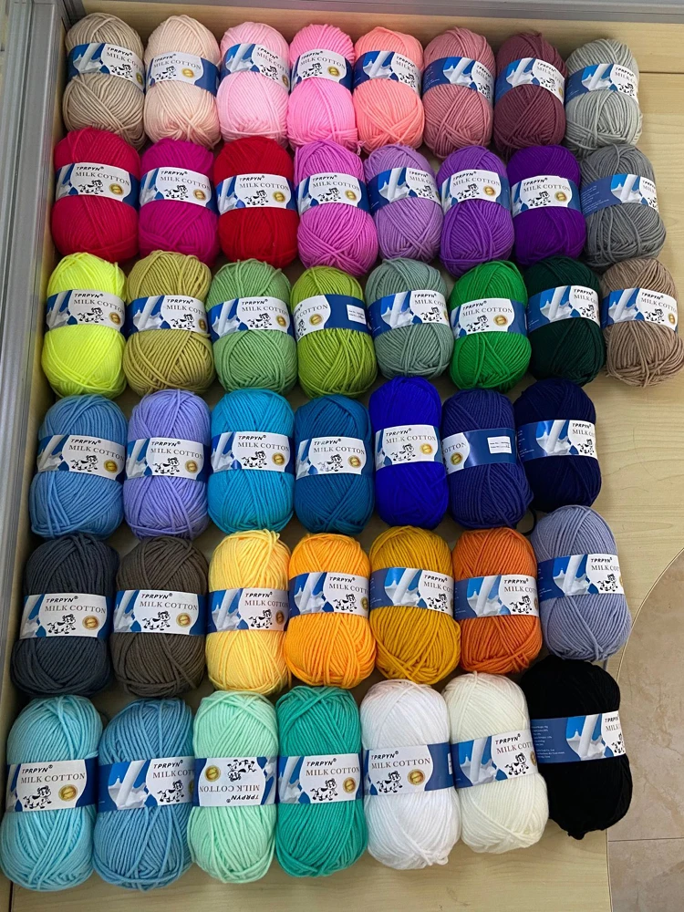 1Pc=50g 95M Milk Cotton Knitting Wool Yarn Thick Crochet Yarn thread yarn  for Knitting Hand wool line for handmade Needlework - AliExpress