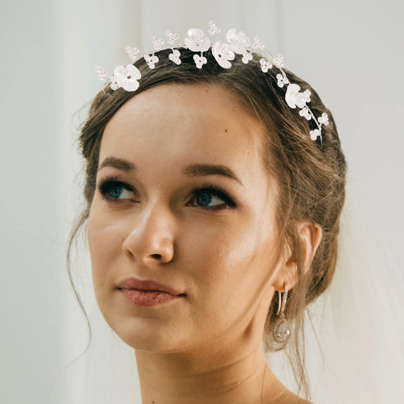 First Communion Crown Hair Bands Bridal Accessories Shell Pearl Vine for Women Miss Wedding 3