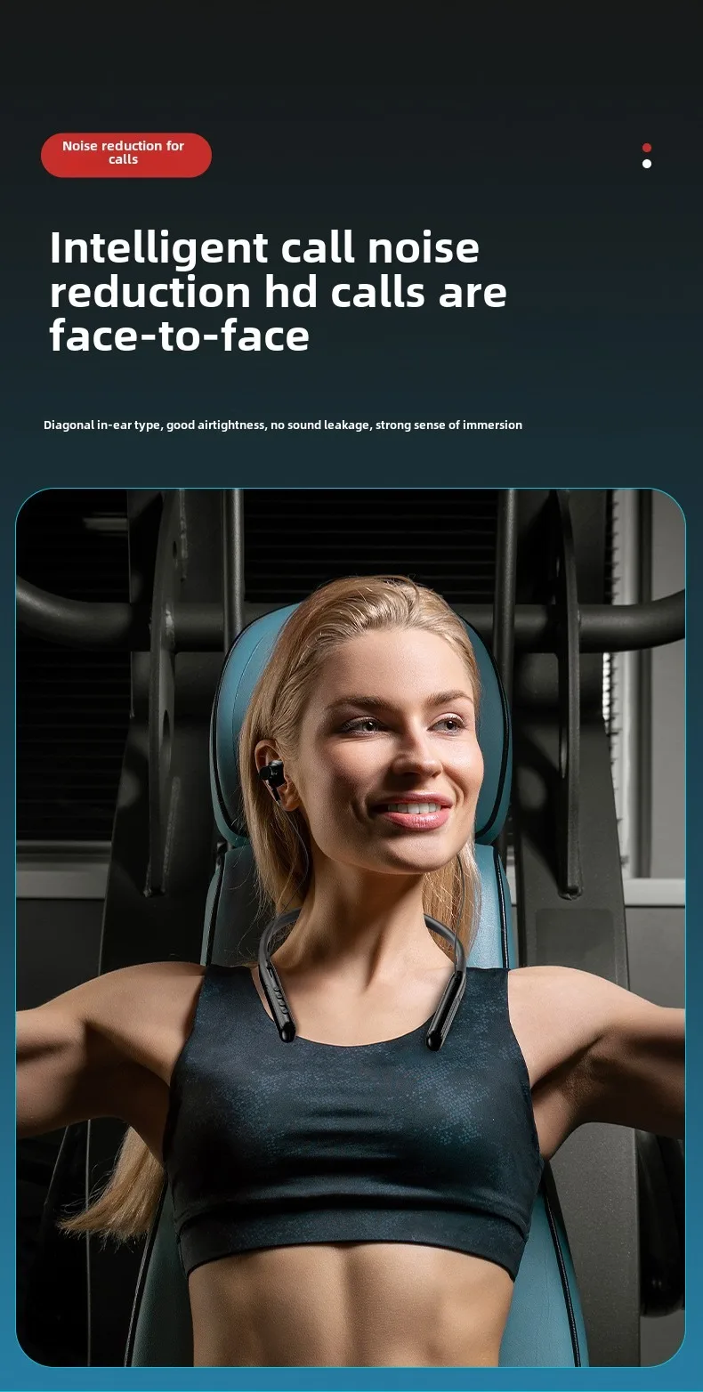 Stereo collar sports long battery life neck type pluggable TF card Bluetooth dig