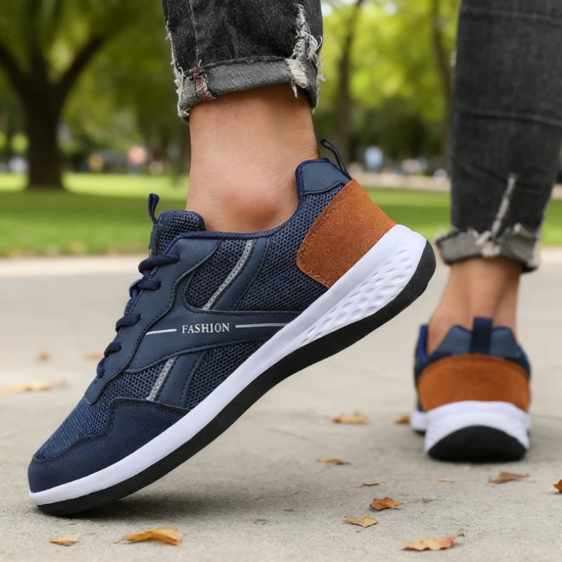 2025 Fashion Men's Black Sneakers Soft Sole Breathable Non-Slip Outdoor Daily Wear Shoe Stylish for Jeans Joggers Street Outfits