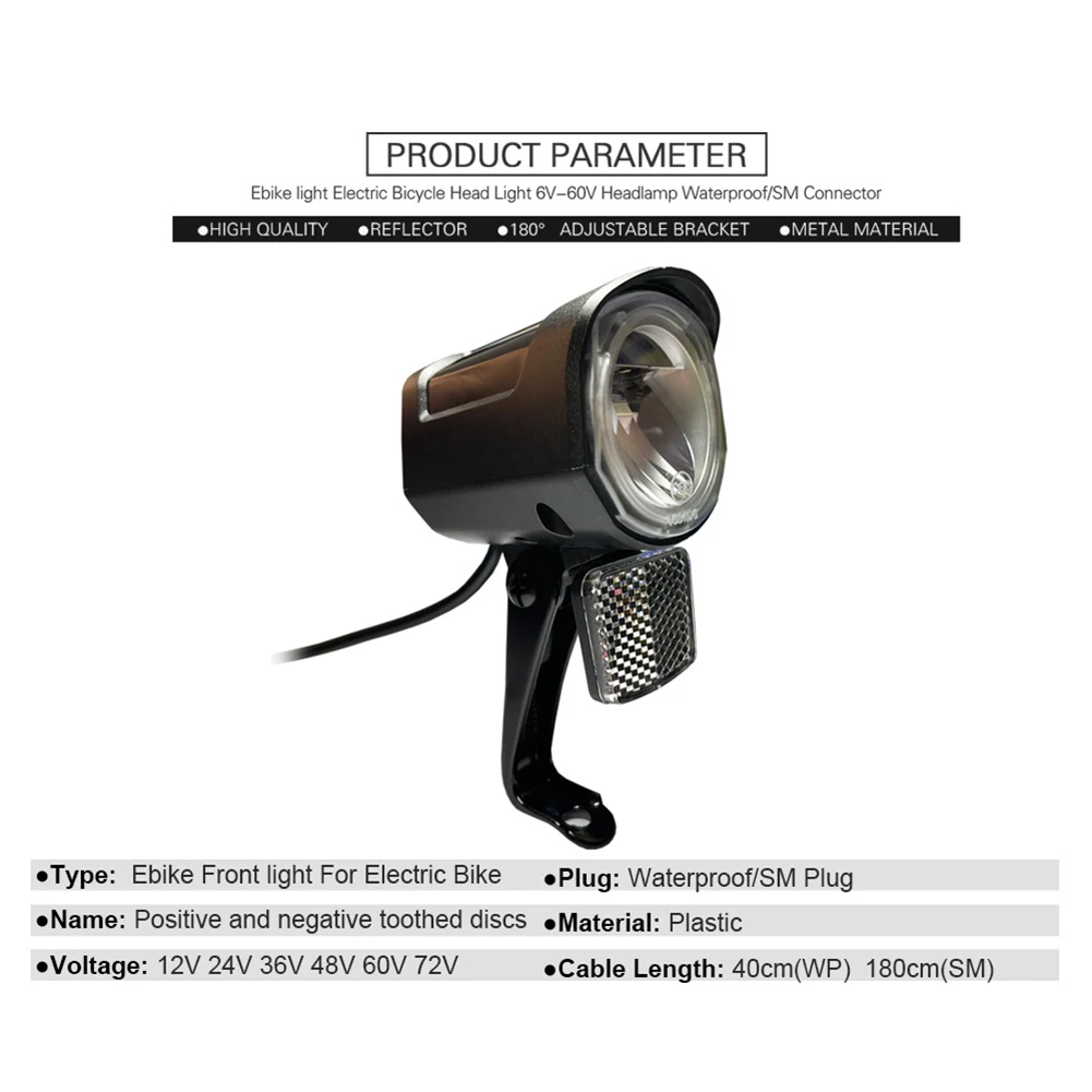 

Велосипедная светодиодная фара для велоспорта SM/водонепроницаемый прожектор 12 В ~ 72 в аксессуары регулируемая передняя стандартная универсальная фара