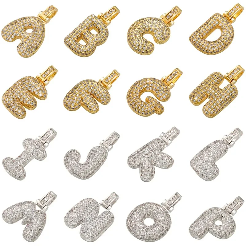 ZHUKOU delicate and fat 26 gold color letter pendant for women handmade DIY necklace earrings jewelry accessories mode: VD614