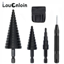 1/3/4pcs 4 12 4 20mm 4 32mm HSS Cobalt Étape Foret Ensemble D'azote Haute Vitesse En Acier pour le Métal Cône Tige Hexagonale Trou De Forage En Métal 
