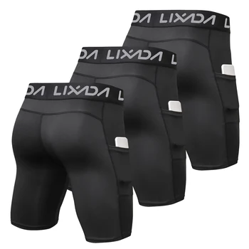 Lixada 3 Pack Men Sports Shorts Active Workout Underwear with Pocket 1
