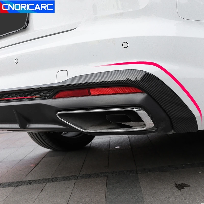 

ABS Car Styling Rear Bumper Lip Spoiler Trim Strips Side Wing Frame Stickers For Audi A4 B9 2020-2021 Exterior Accessories