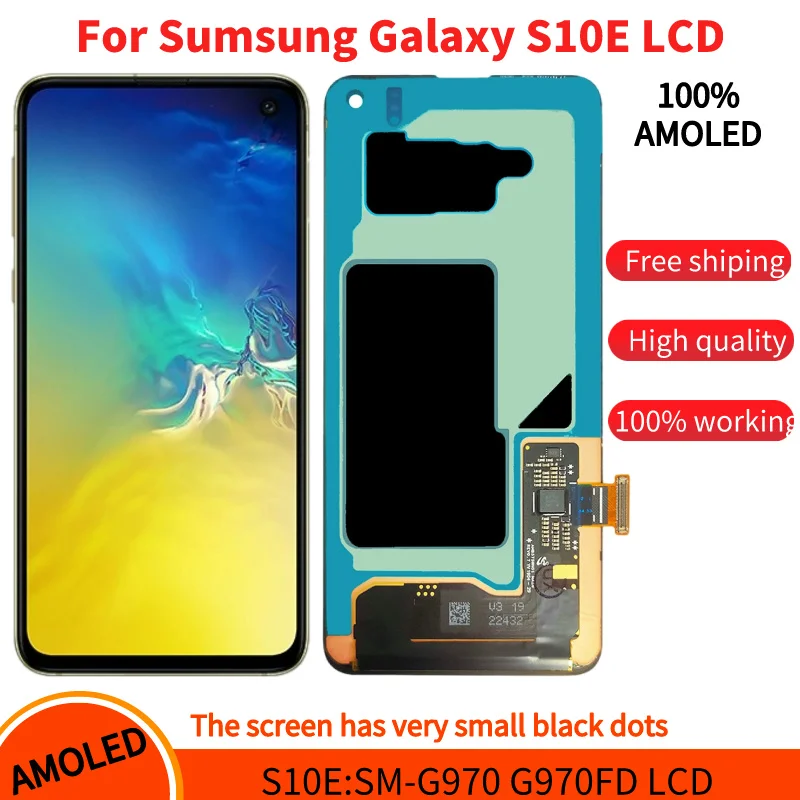 

AMOLED for Samsung Galaxy S10E LCD Screen SM-G970 G970B G970U display touch screen Assembly with black dot