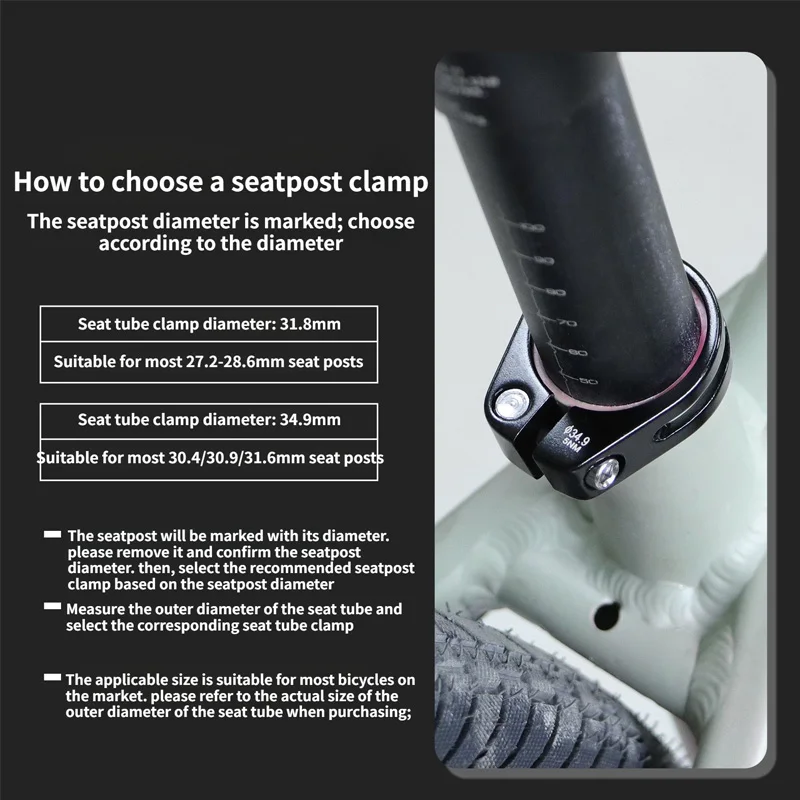 Bicycle Seatpost Clamp 31.8/34.9mm Seat Tube Clamp Road Mountain Bike Seat Tube Clip Aluminum Alloy
