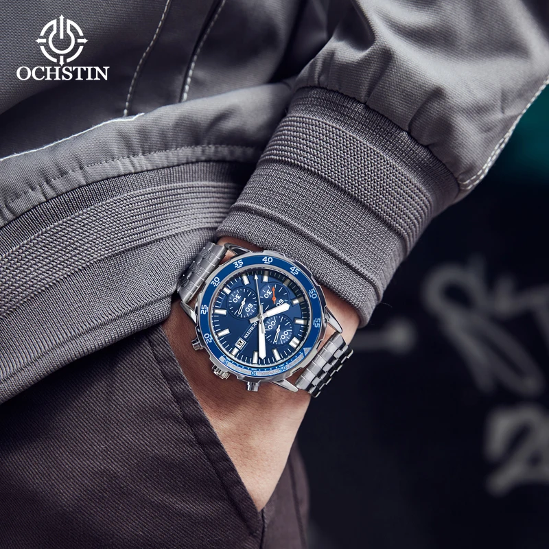 OCHSTIN Casual Personalized Watch Multifunction Quartz Movement Promotional Model 2024 Pilot's Series Men's Quartz Watch