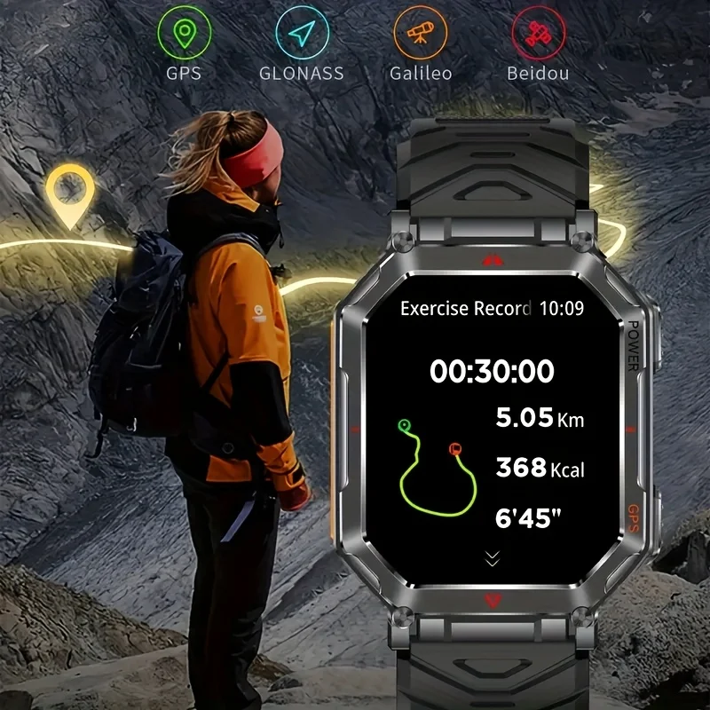 2026 New Men GPS Sports Smart Watch 2.01'' AMOLED Compass Heart Rate 400mAh Battery Bluetooth Call 10ATM Waterproof Smartwatch 6