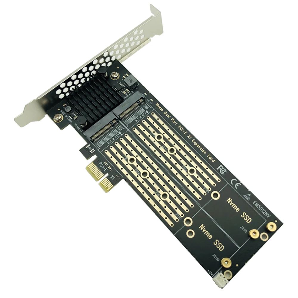 Adicionar em Cartões Pcie para m2 Nvme Adaptador Cartão Pcie x1 Portas Nvme m Chave Ssd Conversor M.2 Pci Express x1 Adaptador Expansão Cartão Riser - Imagem 2