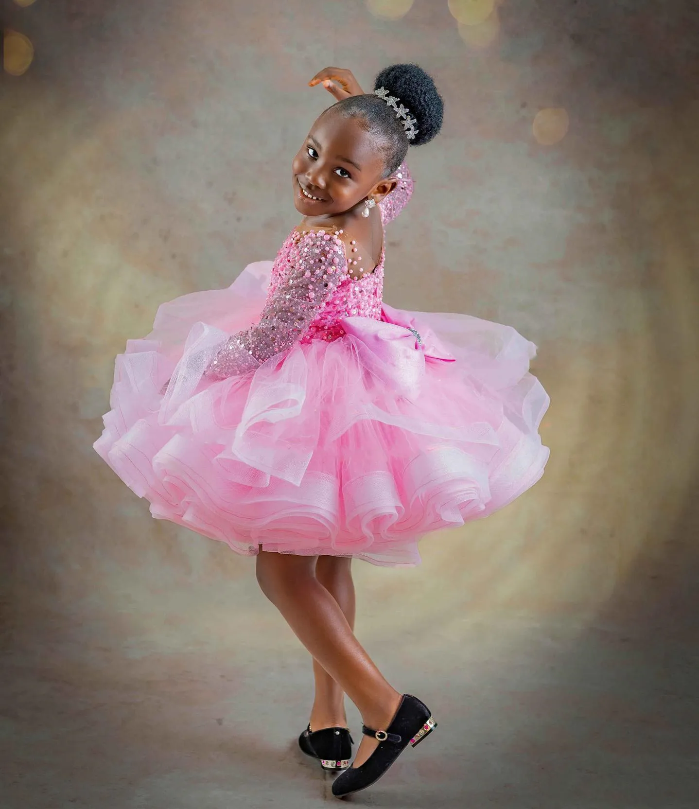 

Милое розовое платье для маленьких девочек на день рождения, детское платье-пачка с бусинами и жемчугом, ручная работа, женское платье для выпускного вечера, рождественское платье для девочек