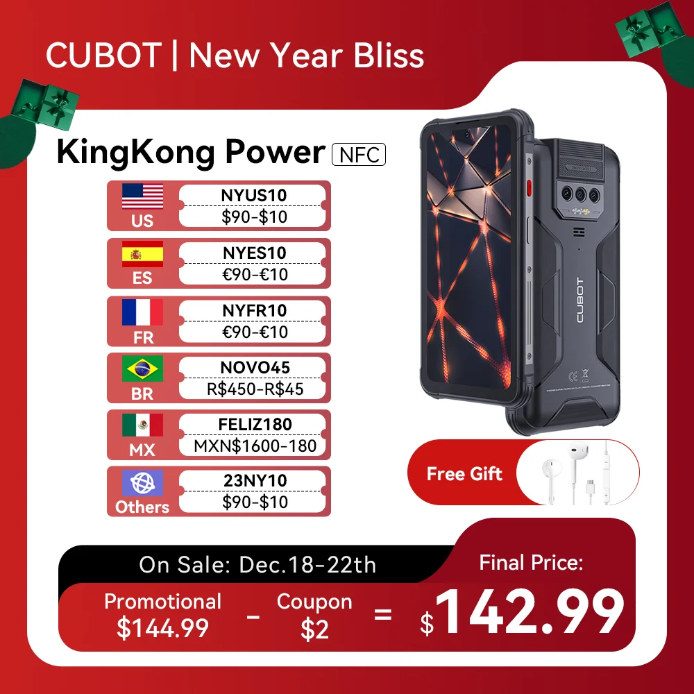 Cubot-KingKong-Power-Waterproof-Rugged-Smartphone-Android-13-8GB-256GB ...