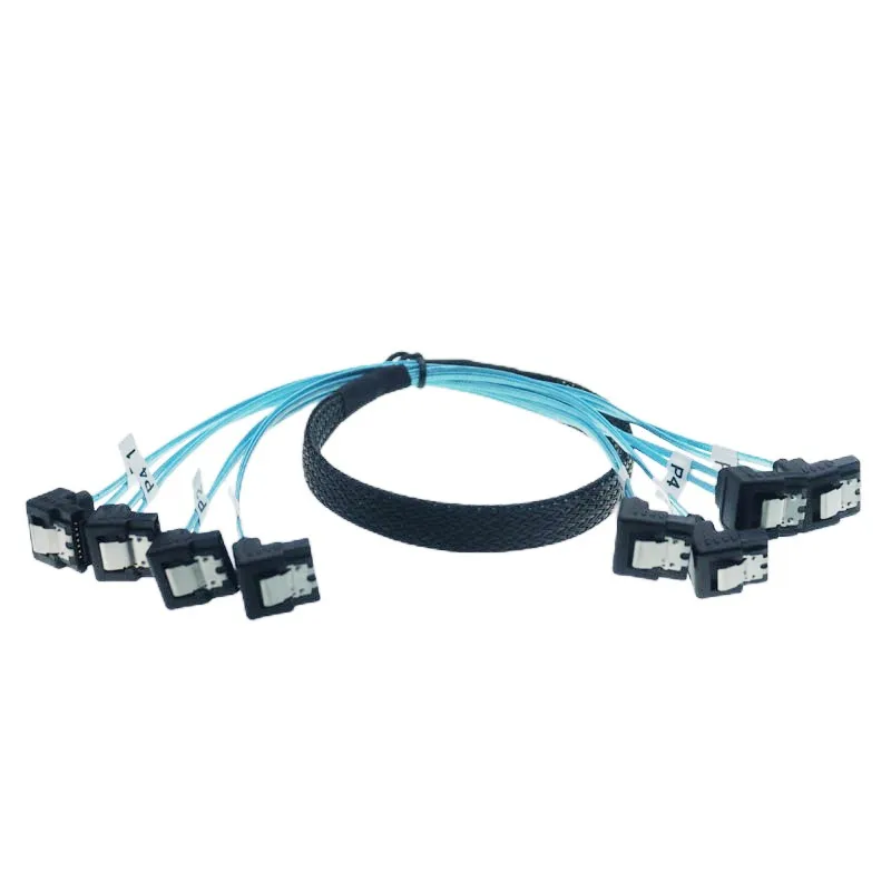 Cabo Interno de Pinos Sata 3.0 Serial Ata 90 Concorda Azul Angular Sata para Sata 1m 0.5m