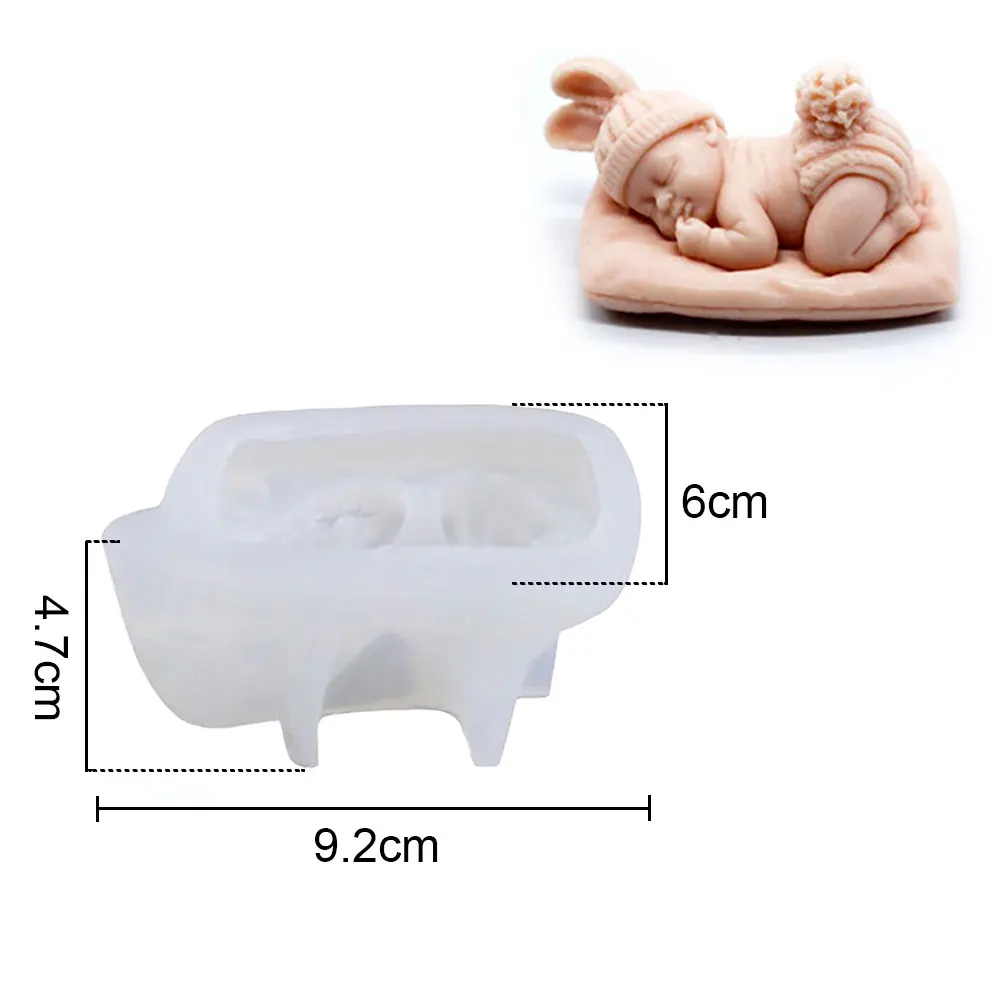 Silicone candle mold for 3D sleeping baby candle chocolate candy fondant handmade soap