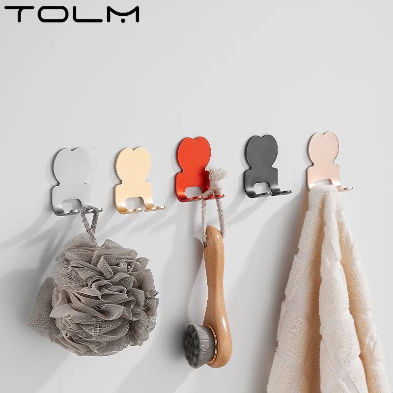 

No Drilling Hook Wall Hanger Towel Hook for Clothes Coat Hat Hook Rustproof Wall Hanger Self Adhesive Hook Bathroom Accessories