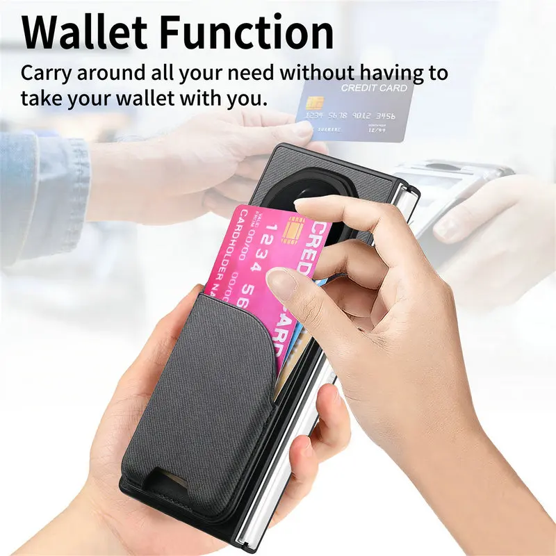 Magnetic Leather Card Slot Case with Stand and Shockproof Matte Finish