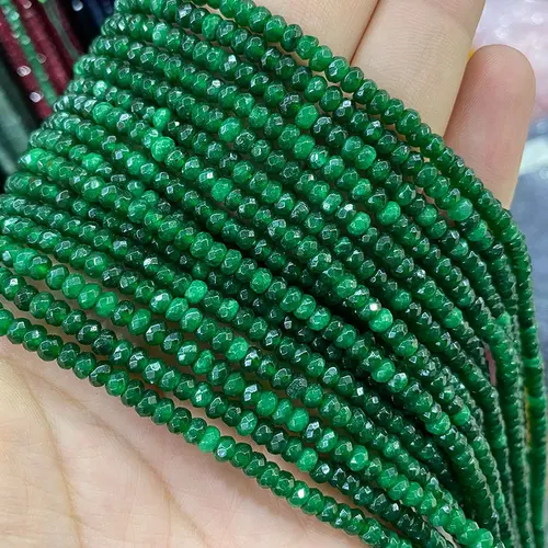 천연 석재 3*4MM 평면 Rondelle 스페이서 비즈 Jades 옥수 Turquoises Labradorite Diy 팔찌 3