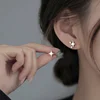 Boucles d'oreilles créoles trèfle en argent sterling 925 pour femmes et jeunes filles, élégantes et tendance, idéales pour mariage, fête, accessoires de bijoux, cadeaux