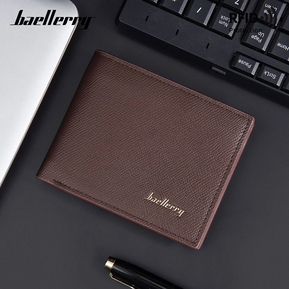 Personalized PU Wallet for Men Slim Front Pocket Zipper Coin Pocket Custom Initials RFID Blocking