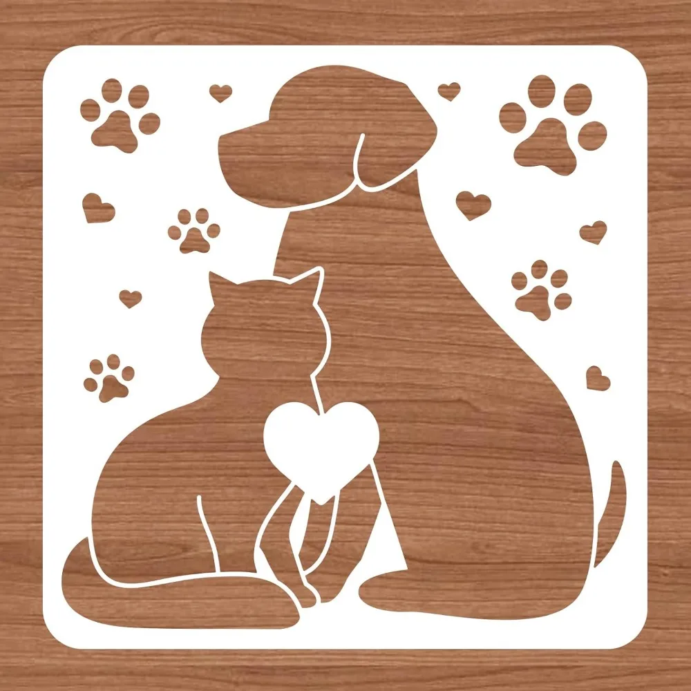 Pochoirs de peinture pour chien et chat 12x12 pouces, modèle de décoration  en plastique sur le thème des animaux de compagnie pour le bricolage, la  gravure, le Scrapbooking - AliExpress, image size:1000x1000