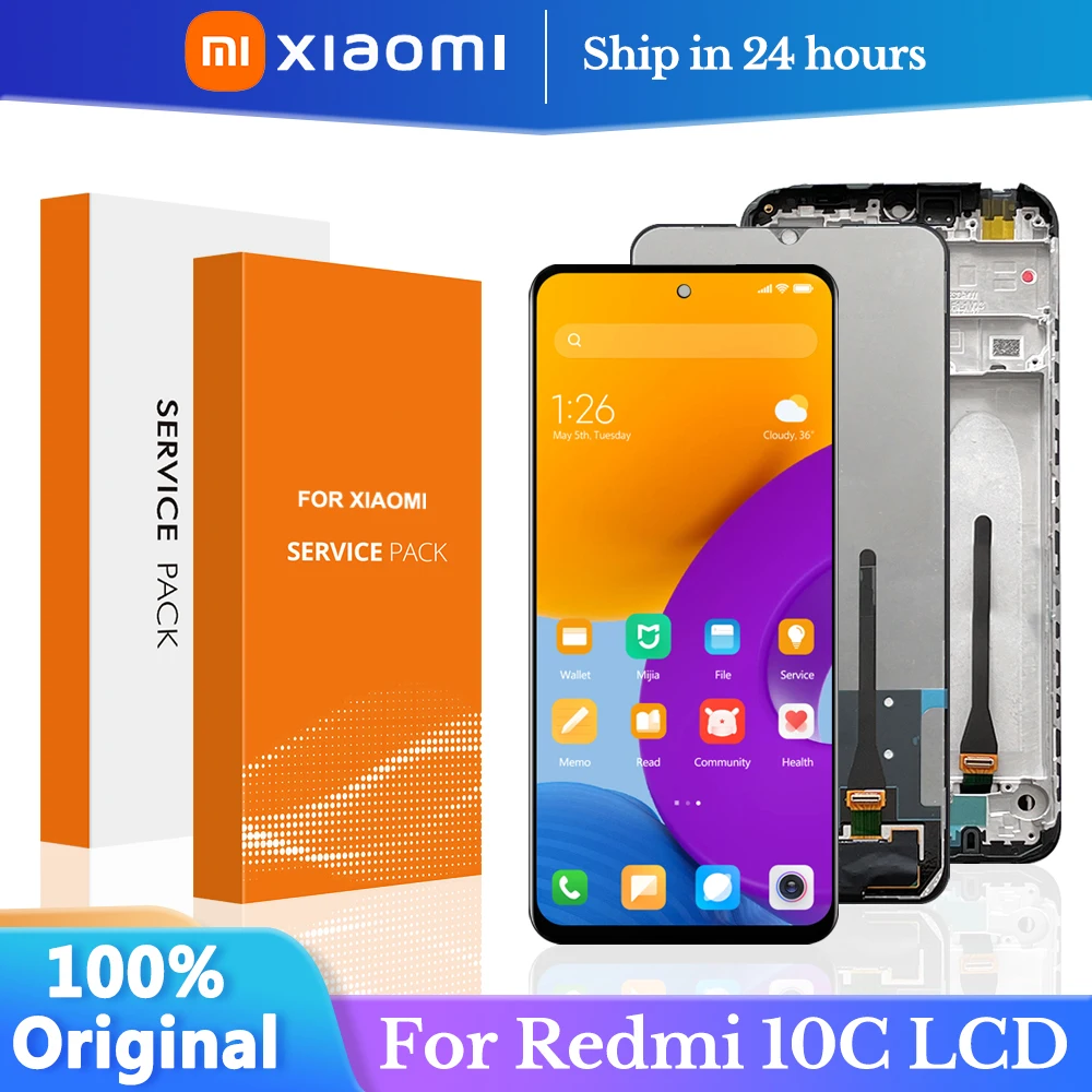 

6.71" Original For Xiaomi Redmi 10C LCD Display Touch Screen with frame Digitizer Assembly For Redmi 10c LCD 220333QBI Display