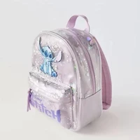 New Disney cartoon Stitch sequin Backpack bag Kindergarten school bag lady girls ball birthday gift 5