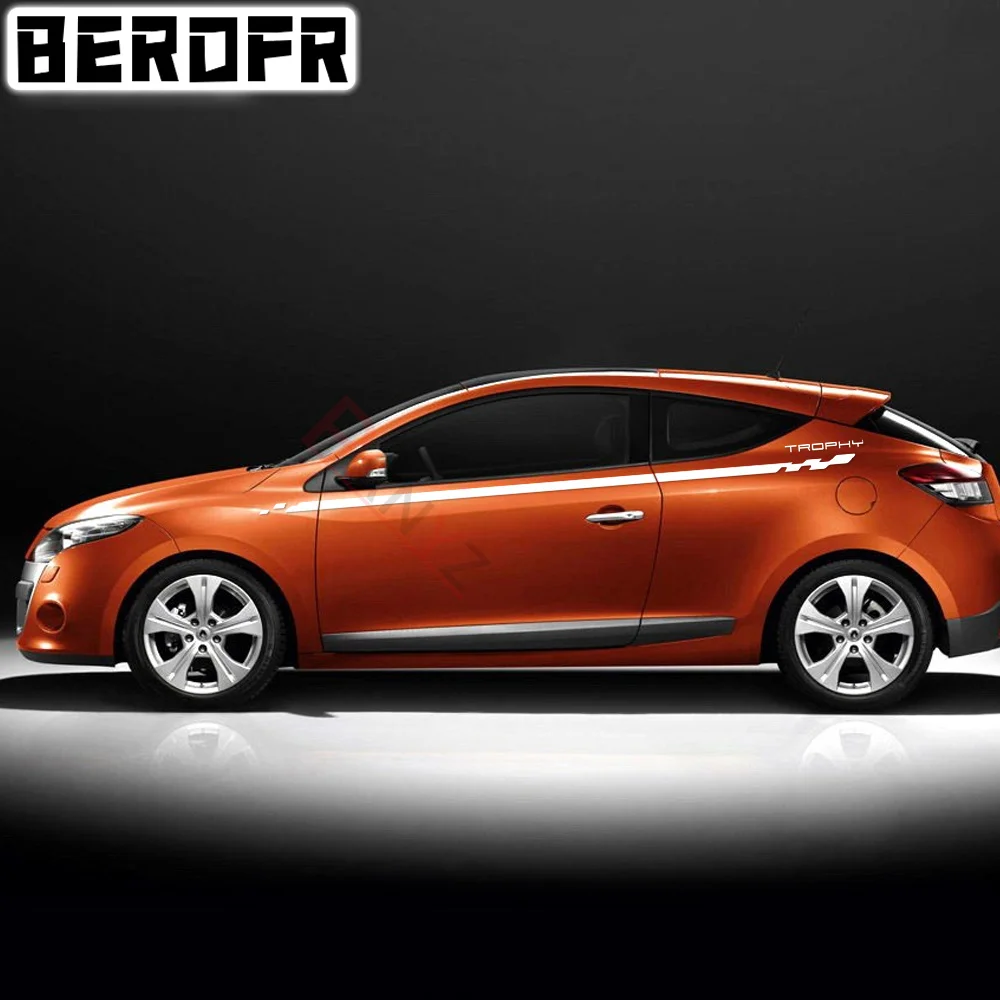 2 Pezzi Car Styling Gonna Laterale Linea Di Vita Racing Sport Stripes Decalcomanie Per Renault Megane 2 3 4 Rs Grandtourer Gt Trophy Sticker