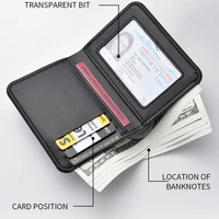 1Pc Ultra-thin Mini Soft PU Leather Credit Card Wallet Holder Short Vertical High Quality Men's Wallet Card Holder Luxury Purse 2