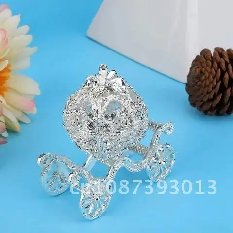 

Crystal Rhinestone Pumpkin Carriage Jewelry Box Trinket Box Diamond Collectible Figurine Decorative Gift Display Holder