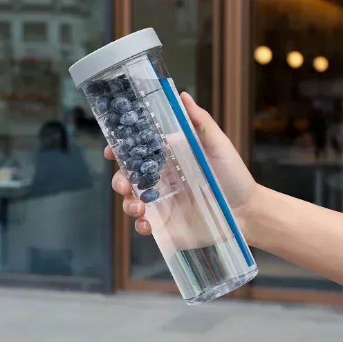 1 יחידה מוכרת חמה 700 מ"ל בקבוק מים פלסטיק ללא BPA עם קש ומכסה