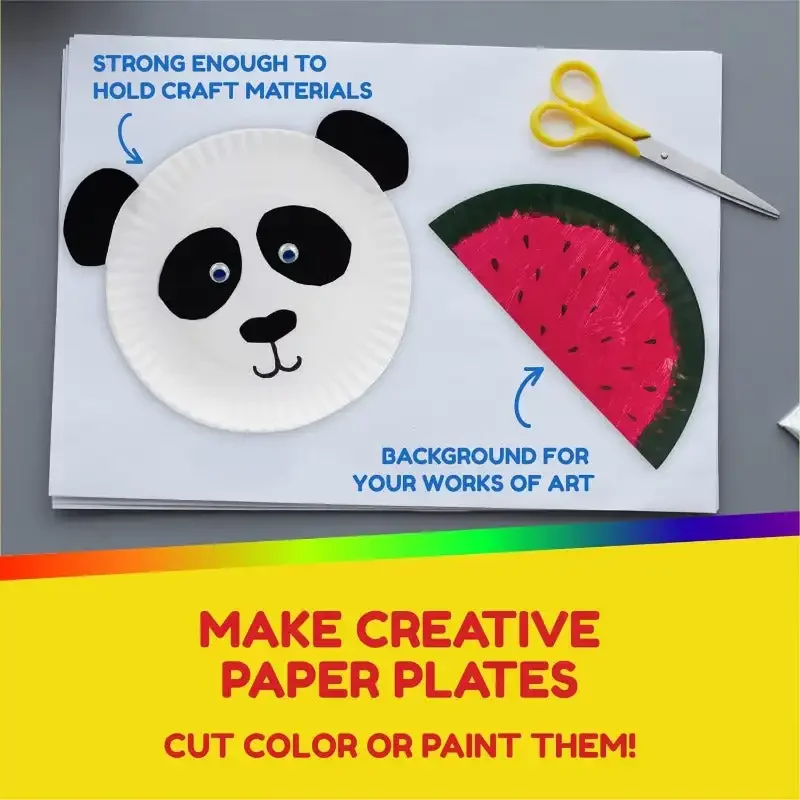 Products Paper Plates-Uncoated White Plate-Use for Foodware, Events, Activities, Crafts Projects and More