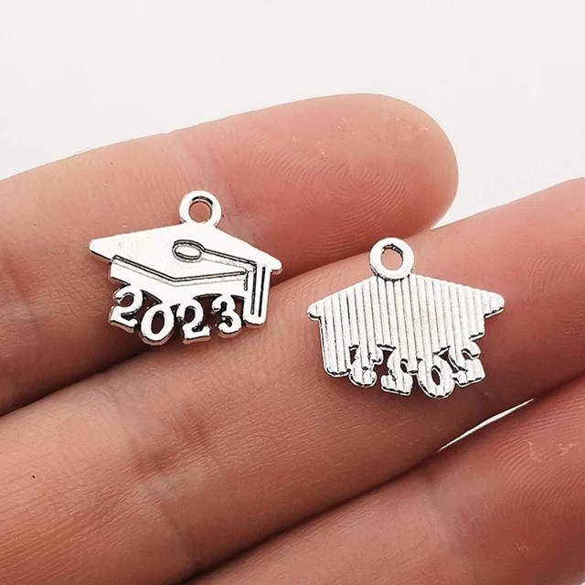 20Pcs Graduation Hat Jewelry Charms Metal 2024 Charms Graduation Earrings Charms  2024 Charms 