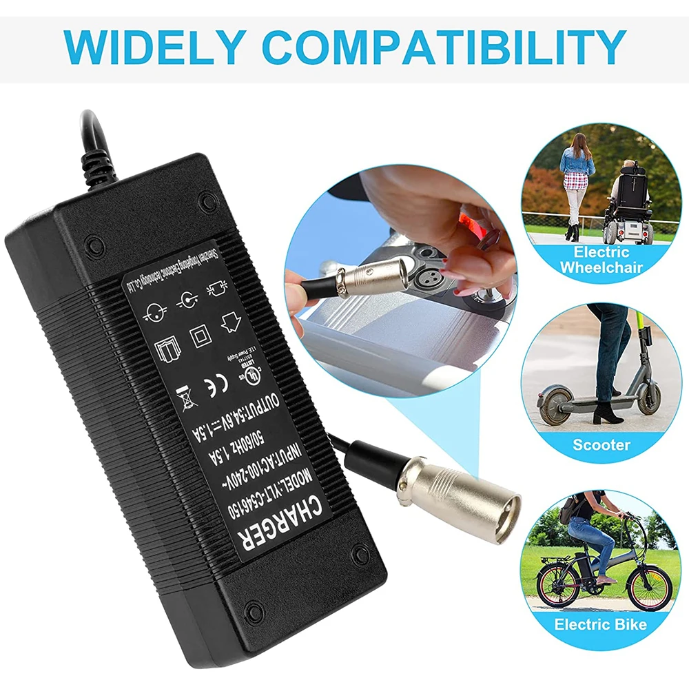 54.6V 2A XLR 충전기 전동 호버보드 전원 공급 장치 48V 13S 오토바이 레이저 호버보드 트리클 리튬 배터리