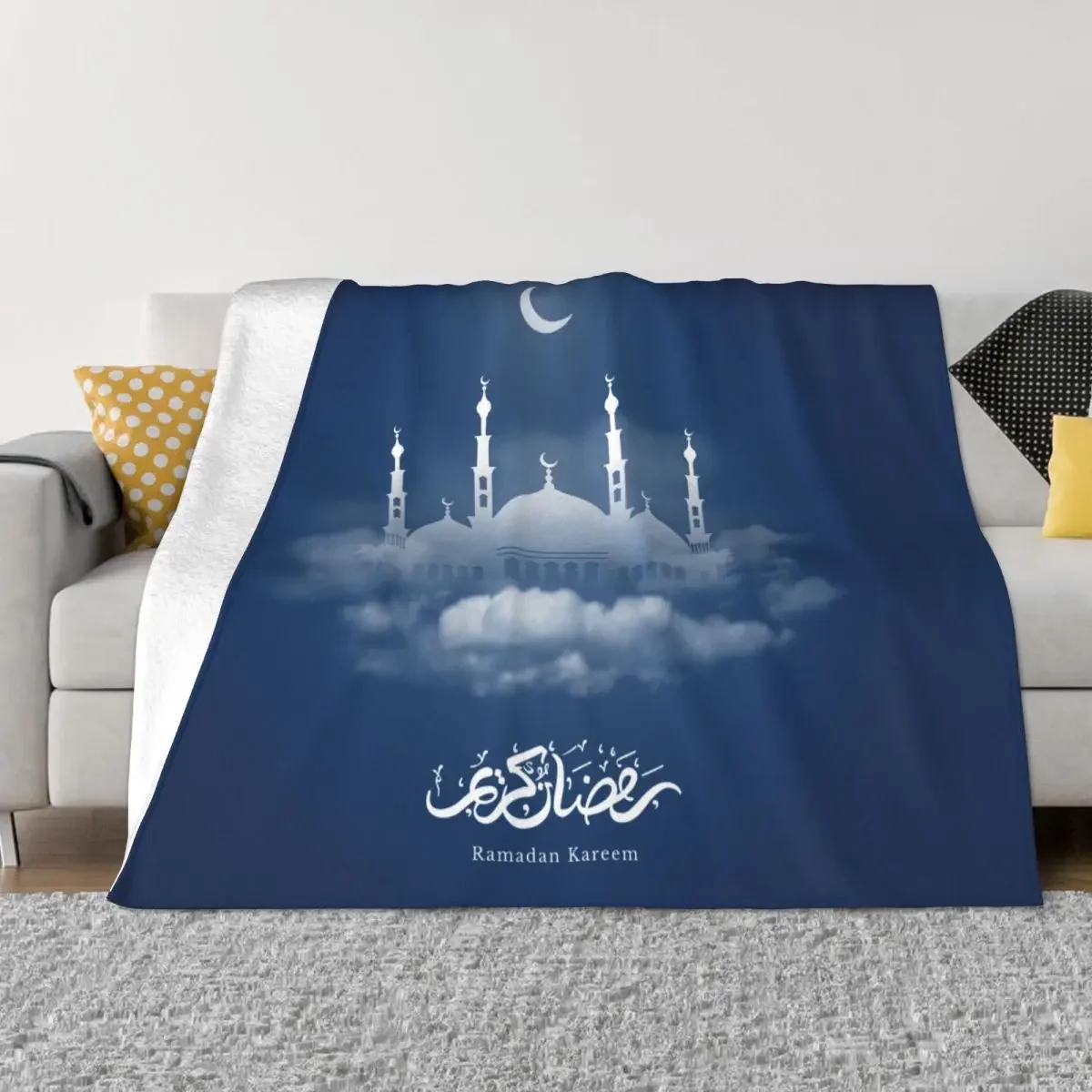 Ramadan Kareem Coperta Happy Islamic Eid Mubarak Fuzzy Throw Coperte Decorazione Del Divano Di Casa Copriletti Morbidi E Caldi