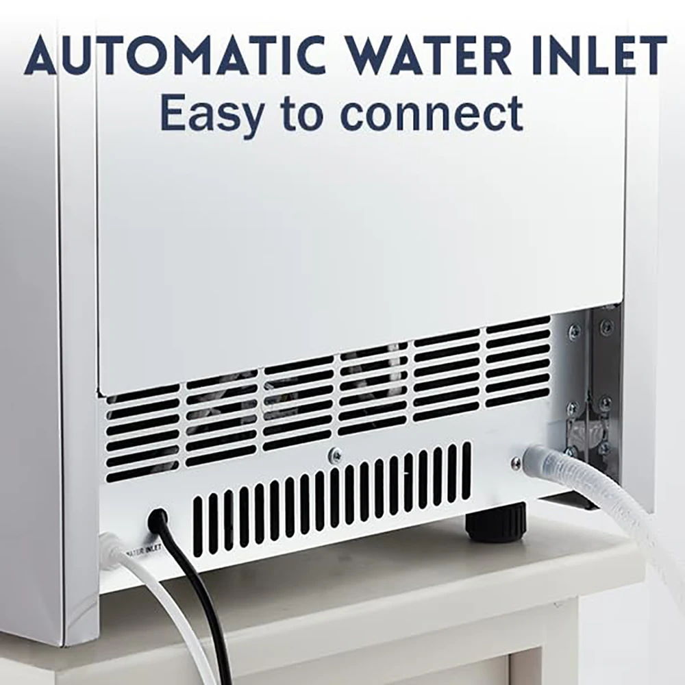 Commercial Ice Maker, 120 lb/24 Hour Stainless Steel Under Counter Ice Machine, LED Digital Display Maker Machine