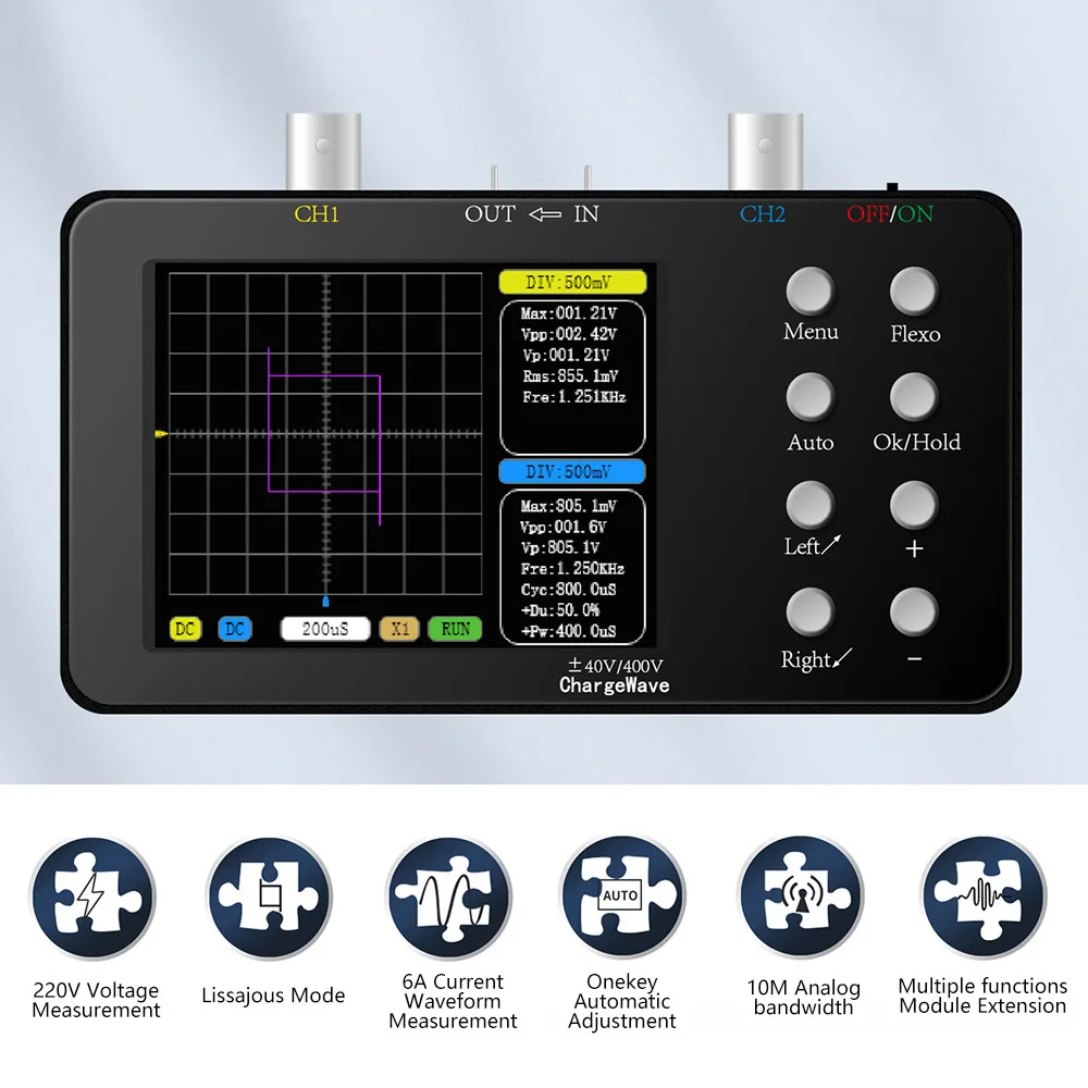 SCO2 Dual Channel Digital Oscilloscope 50M Sampling Rate Analog