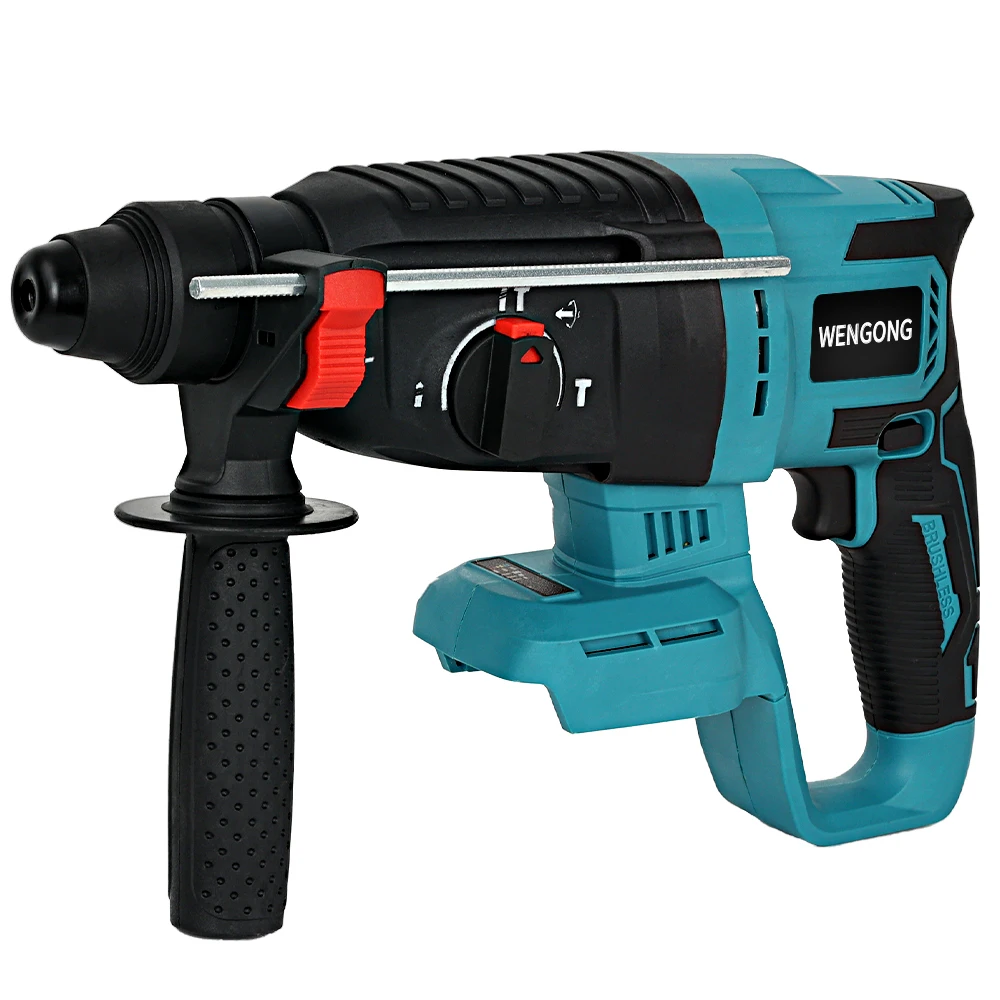 18V 26MM Brushless Rotary Hammer Drill Cordless Rechargeable Electric Hammer impact Drill Perforator fit Makita 18V Battery electric hammer drill electric jackhammer electric grinder drill