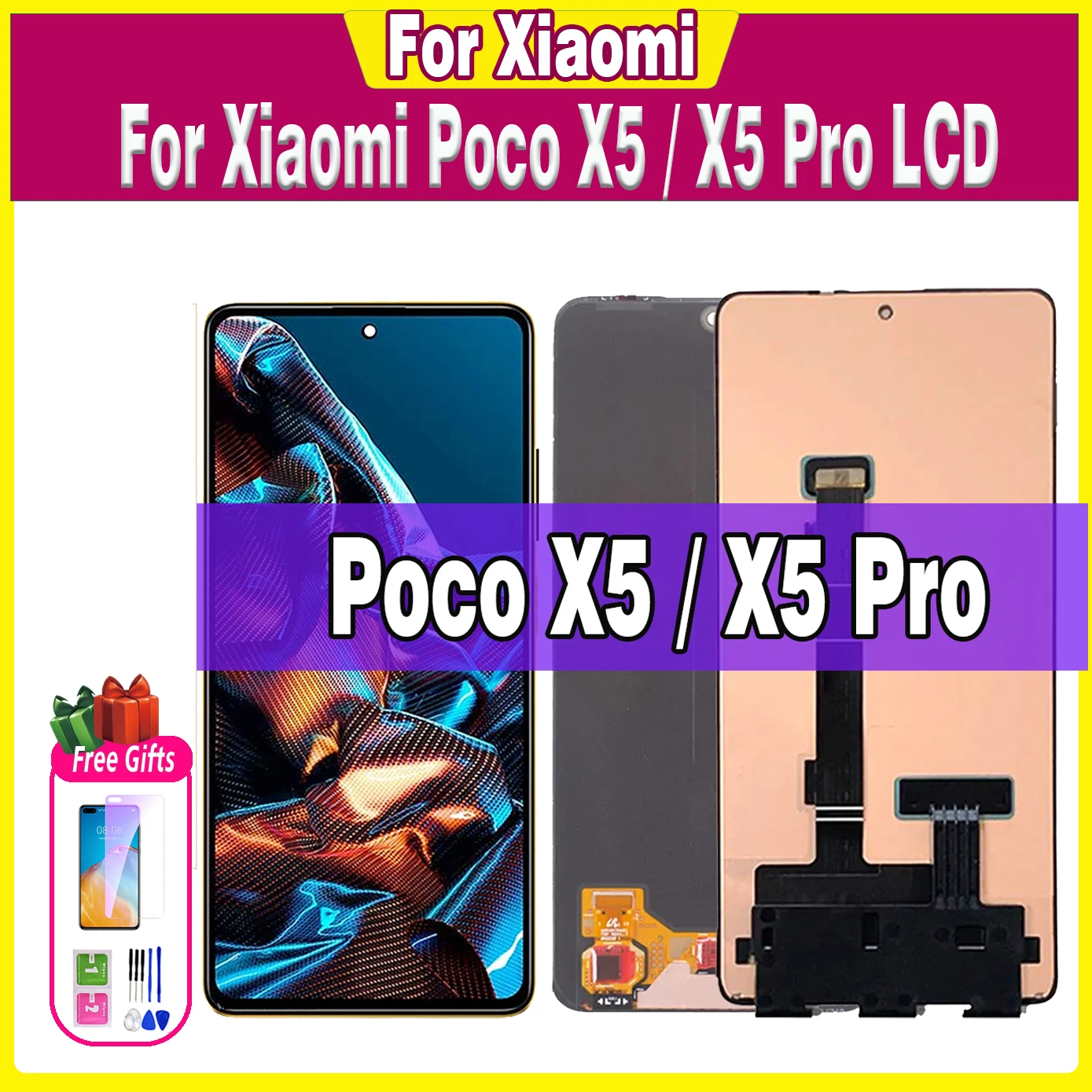 

Lcd AMOLED For Poco X5 LCD 22111317PG Display For Xiaomi PocoX5 pro LCD X5Pro 22101320G Display Touch Screen Frame Digitizer