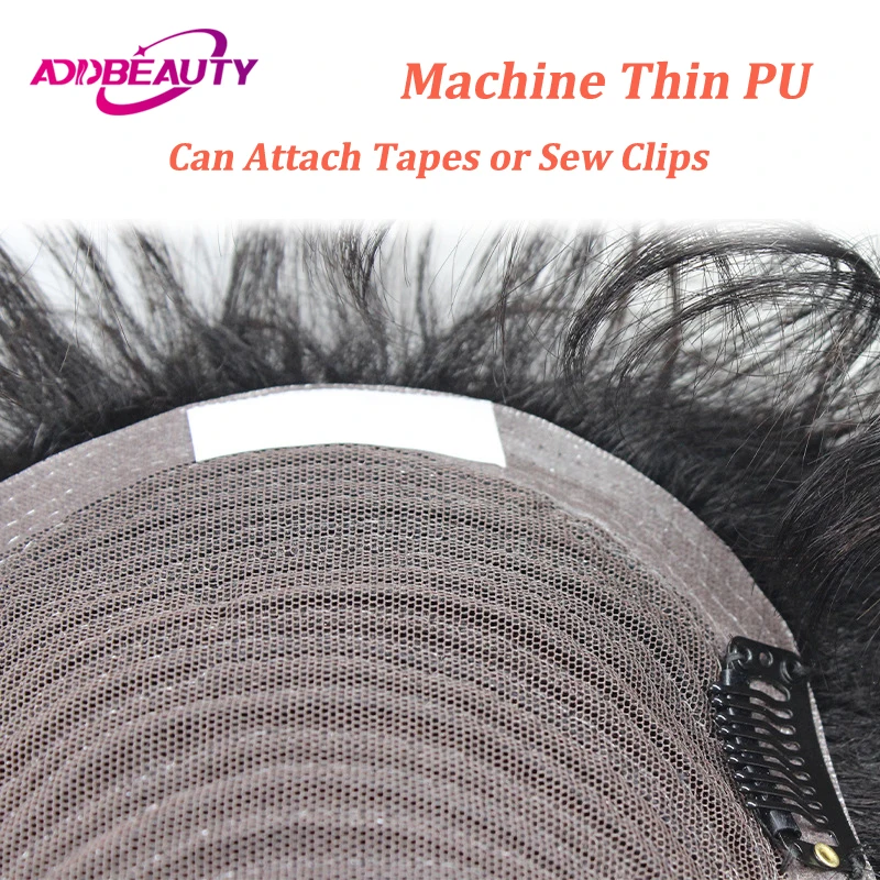 Addbeauty Toupee 남성 헤어 보철물 레이스 PU 기계 남자 가발, 100% 인모 스트레이트 웨이브, 자연스러운 인모 시스템
