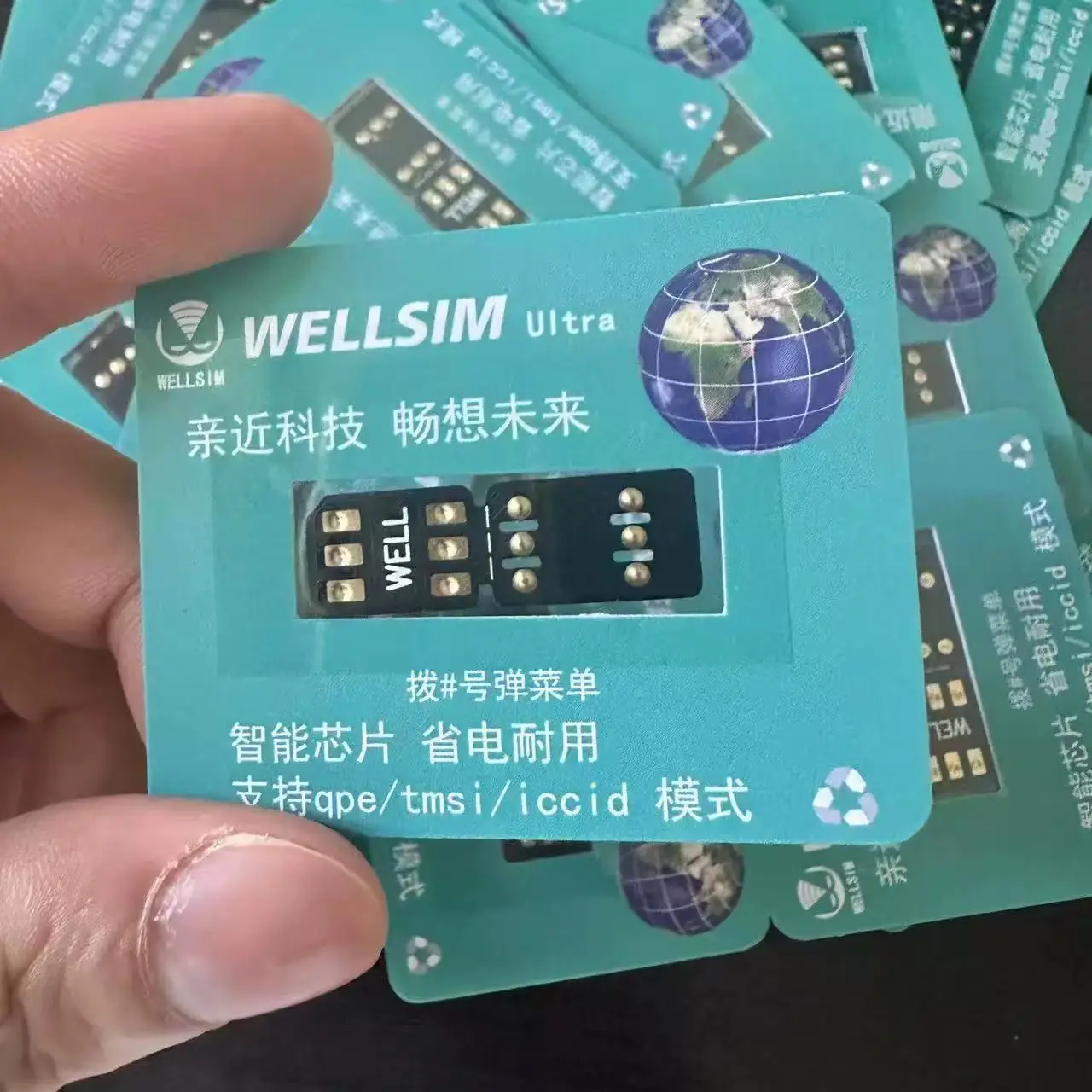 Nuevas pegatinas de tarjetas Wellsim Ultra con modos QPE /TMSI / ICCID para IP6 a 16 adaptadores de tarjetas Sim intelig