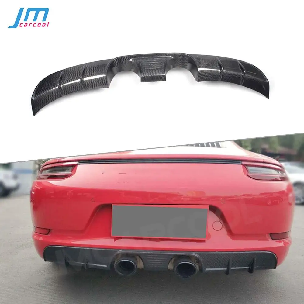 

Rear Bumper Lip Diffuser Spoiler fit for Porsche Carrera 911 991.2 2015-2018 Carbon Fiber / FRP Skid Plate Car Bumper Guard