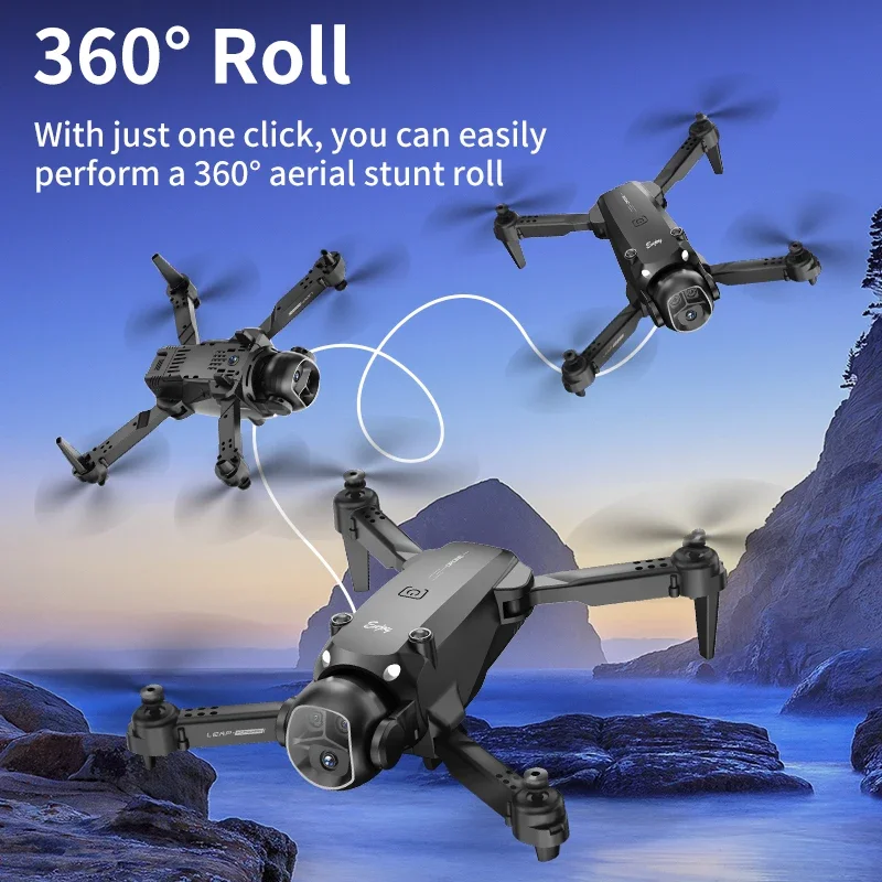 Drone E4 6K/8K avec VR rouge en plein vol, montrant ses hélices en action - Achetez le meilleur drone professionnel pas cher.