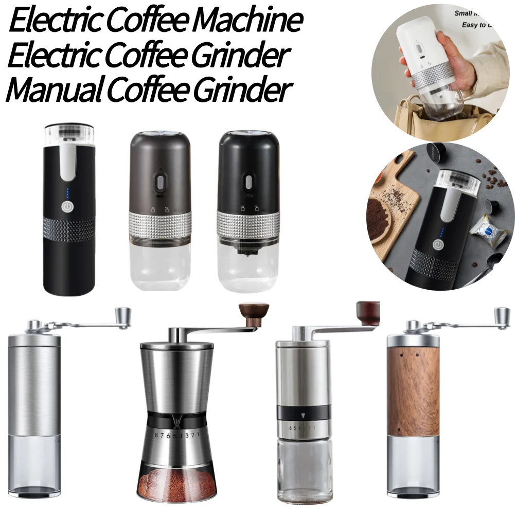 170ML Coffee Maker Portable Automatic Coffee Machine Wireless Compatible with Capsule & Ground for Camping Travel Hiking
