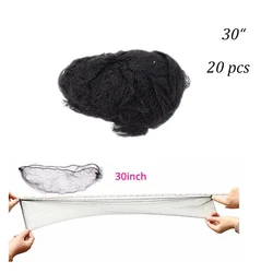 20 - Pack Durable Nylon Hair Styling Nets - Black, Beige, Brown (30inch Black 20pcs)